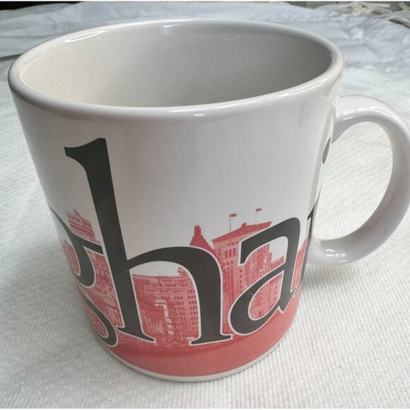 Starbucks Shanghai City Mug Skyline 2002 Red Collector Series Jan Belson - Picture 1 of 5